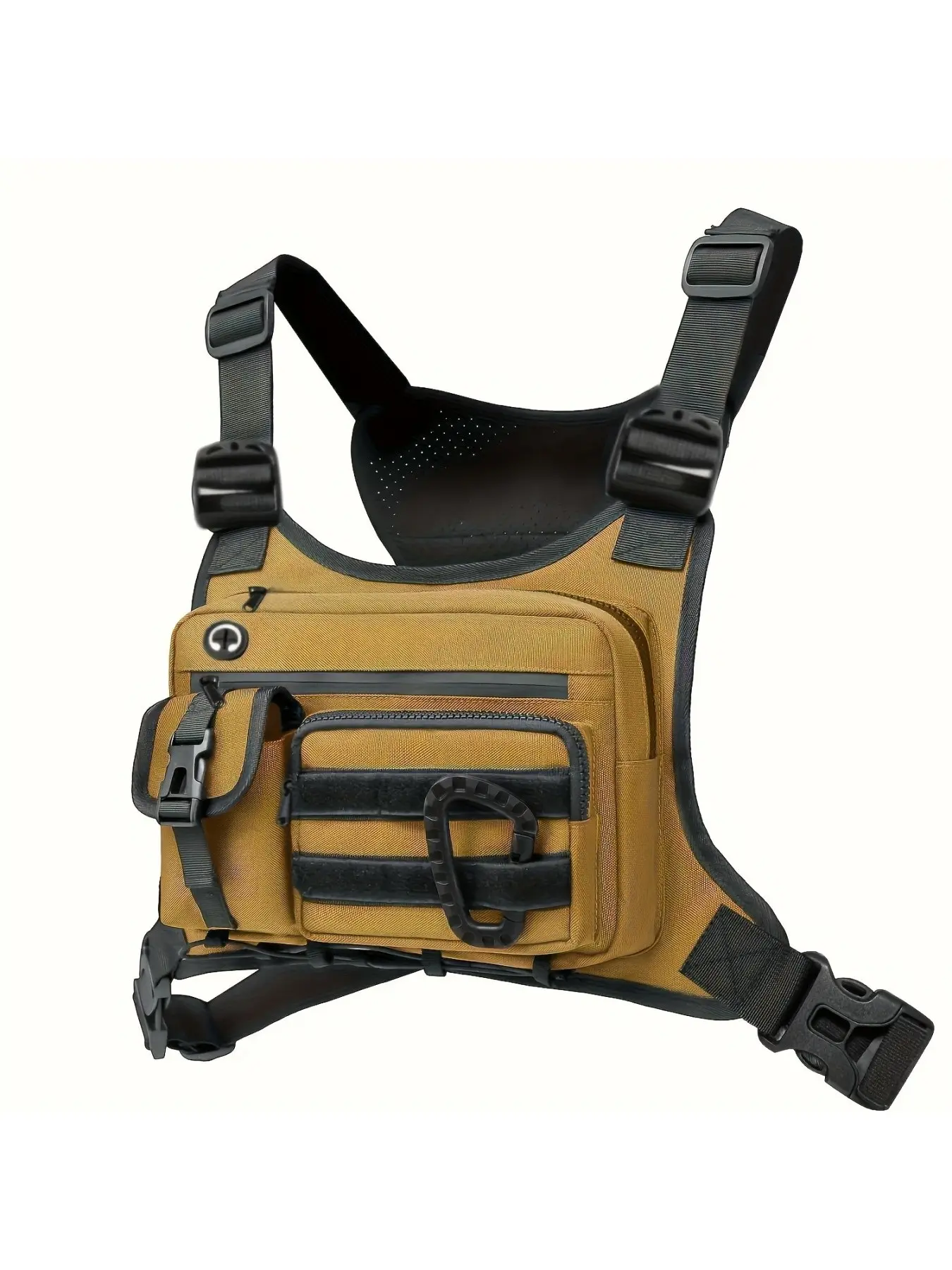 Unisex Vest-Style Chest Bag, Adjustable Straps, Multiple Pockets, Ideal for Outdoor Running, Hiking, Sports, Secure Storage, Sporty Design