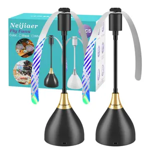 Neijiaer Set of 3 Household Desktop Fly Repellent Fans — Featuring Soft Blades — Practical, Silent Fly Repellents for Living Rooms, Kitchens, and Bedrooms — USB or Battery Powered