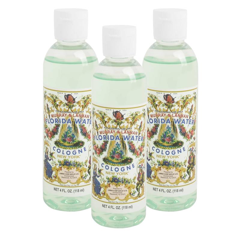 Murray & Lanman L&K Florida Water Cologne 4 Fl.oz Unisex Perfume with Light Florals & Lemon Notes Cooling & Calming Made in the US