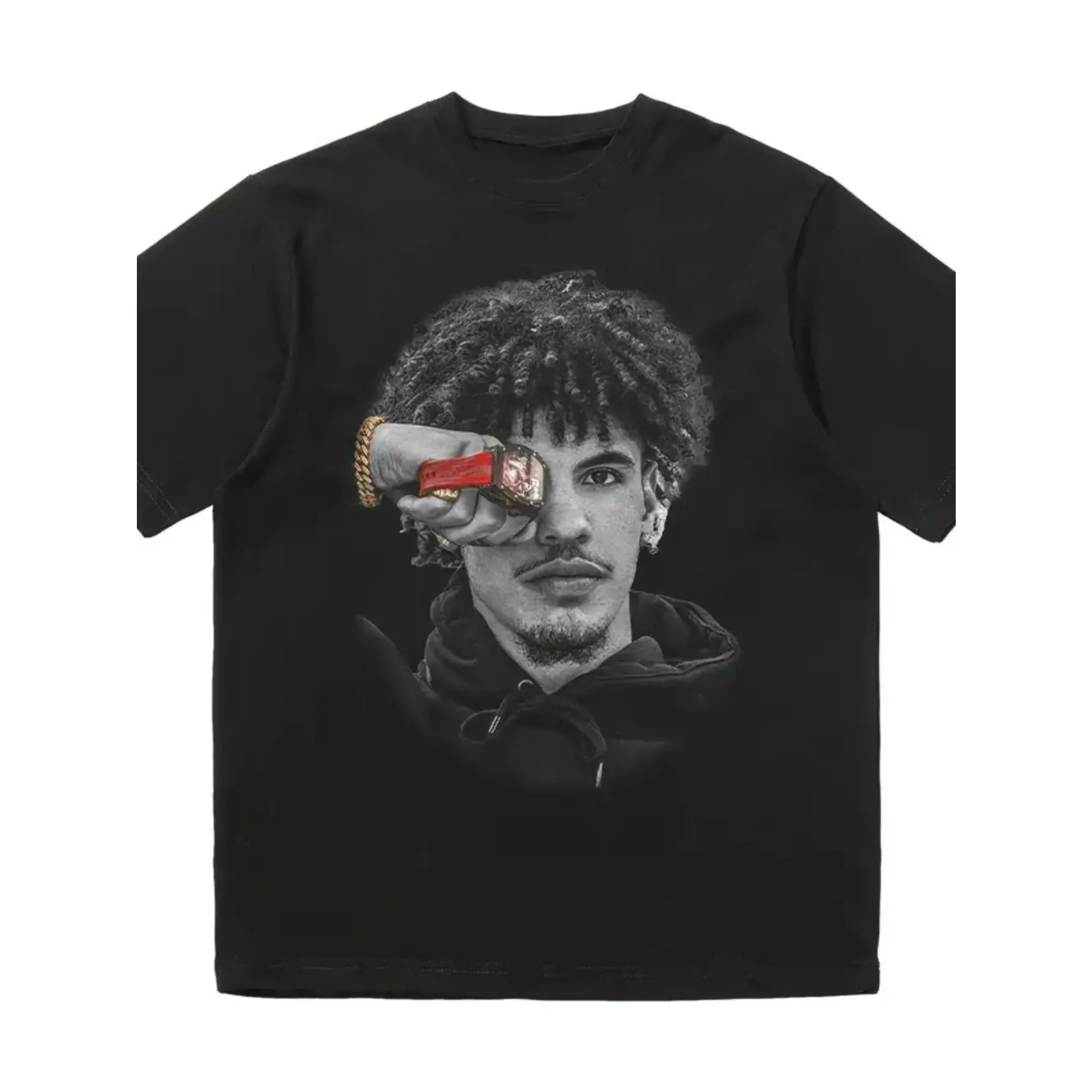 Men’s & women’s LAMELO portrait print unisex 100% cotton T-shirt, soft, all-season casual streetwear essential, versatile all-season style — 220 g