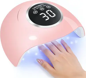 72W UV LED Nail Lamp, 2026 New Upgrade UV Light for Gel Nails with 18 Beads, 3 Timer Nail Dryer, LCD Display, Auto Sensor, Professional Nail Lamps for Gel Polish – Best Gifts for Women, Pink Lamp