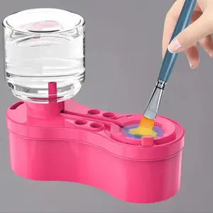 Painting Brush Cleaner, Brush Cleaning Tool with Drain Box & Water Storage Bottle & Brush Holder, Paint Brush Cleaning Tool for Acrylic Watercolor Water-based Paint, Art Materials, School Supplies Tools, Brush Maintenance, Art Set, Artist Supplies