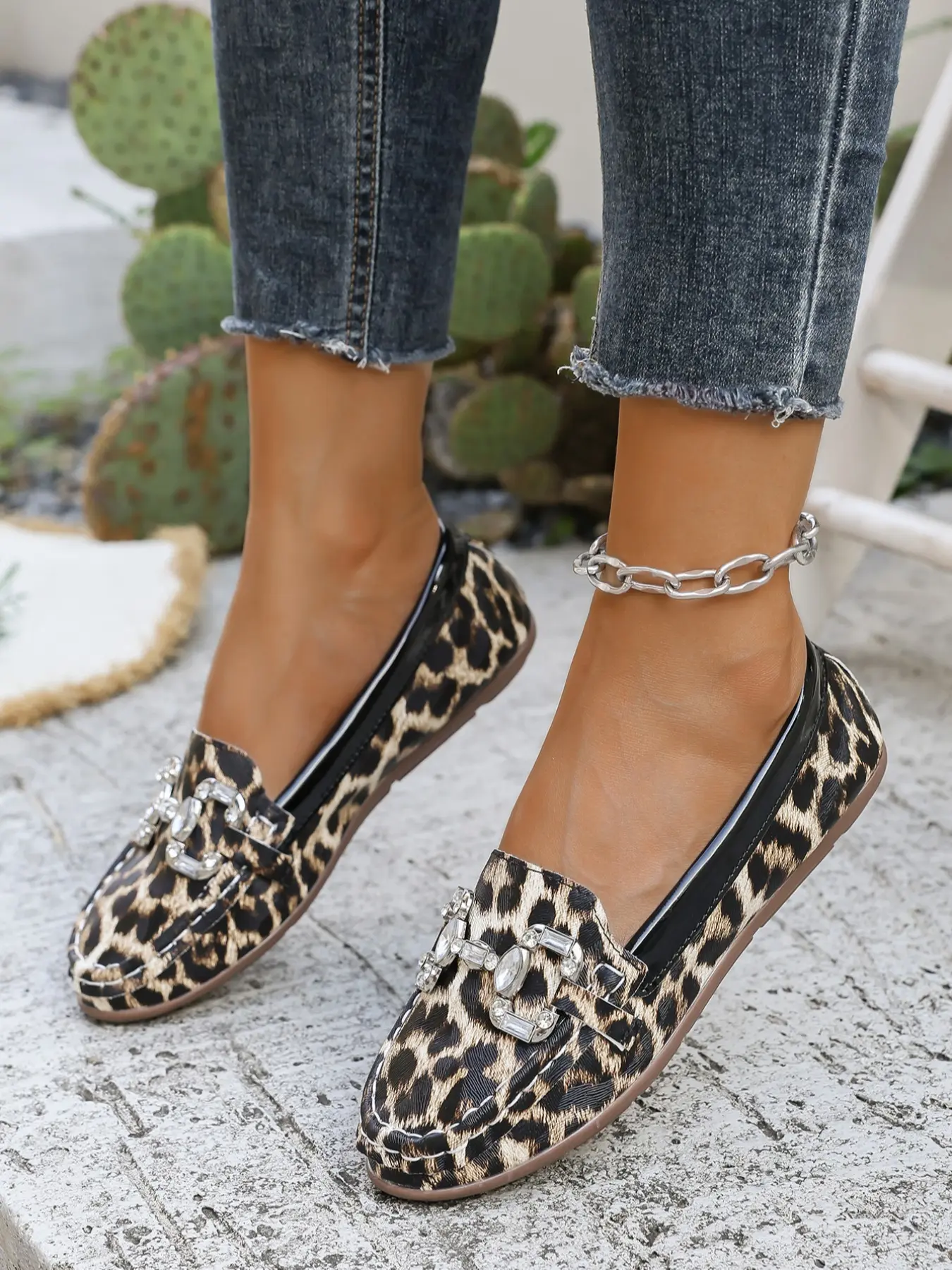 Women's Leopard & Zebra Print Loafers, Sweet Slip-On Bow Mary Jane Flats, Perfect for Dating Parties Weddings Beach, Walking Shoes Footwear