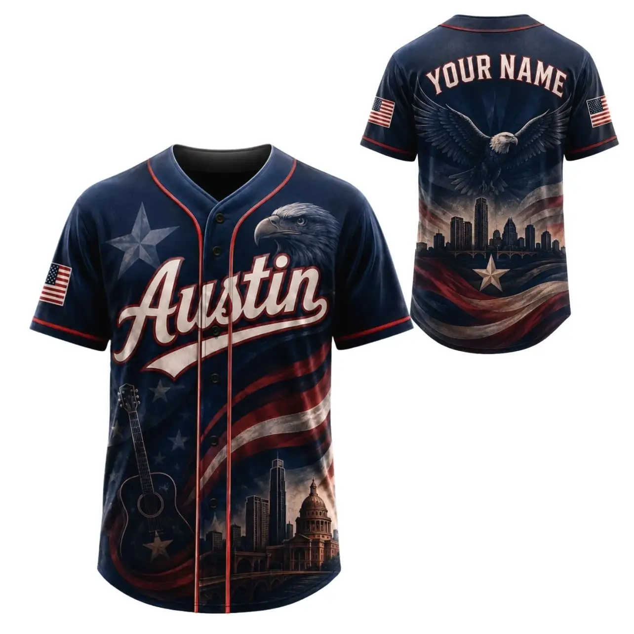 Austin Custom Baseball Jersey, Personalized Name Number Shirt