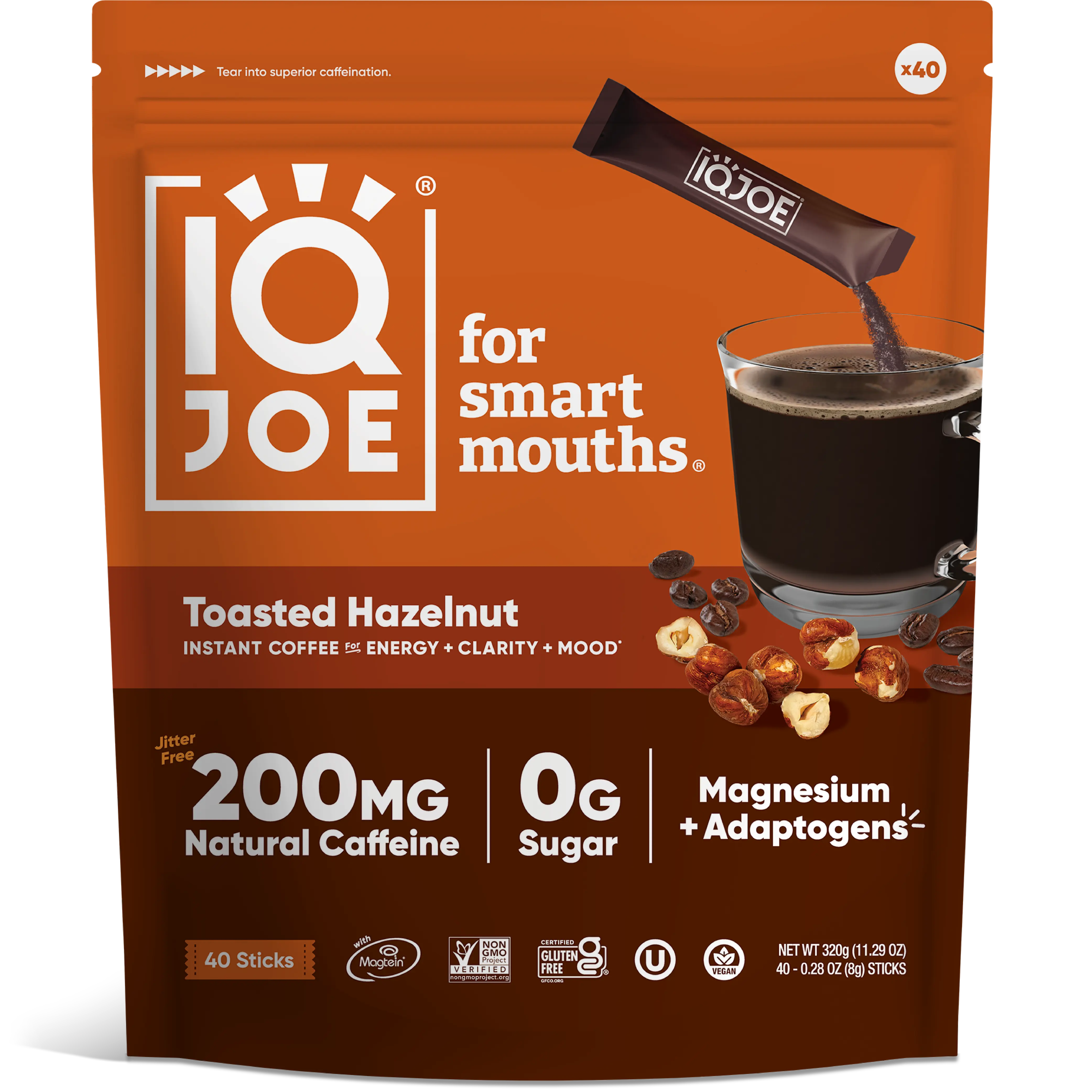 IQJOE Instant Mushroom Coffee Packets with Lion’s Mane - Sugar Free, Keto, Vegan Clarity and Mood Enhancing Coffee