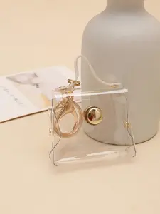 Fashionable Transparent Small Bag Charm, Travel Vacation Hanging Decoration, Mini Bag Earphone Holder Pendant, Sparkly Bag Charm, Fashion Bag Charms