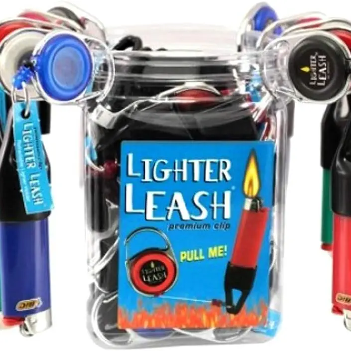 Premium Lighter Leash Multipack (Full Tub of 30) - Home Supplies, Premium Plastic-Vinyl Carabiner Clip, Secure Vinyl Grip, Black Nylon Cord, Black Holder for Home Use Accessories