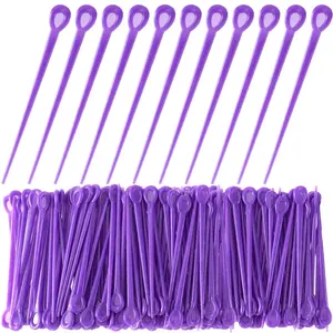 100pcs Brush Hair Roller Pick, Plastic Hair Roller Locking Tools, Hair Curler Roller Pin Rod Crochet Accessories for Women Girls Hair Curling Styling -Blue