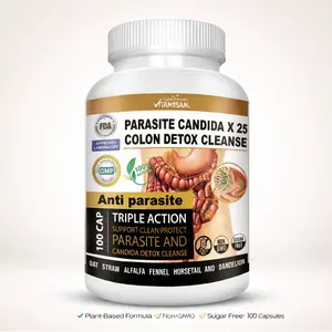Colon Detox Cleanse Parasite Candida 100 Capsules Natural Herbal Suppleement