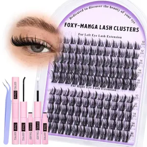 Lash Cluster Kit ,  Eyelash Clusters Eyelash Extensions Kit D Curl Fairy Eyelash Extension Kit 10-16mm Individual Lashes Kit