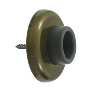 212 MAIN 2.5 in. Diameter Wall Mount Concave Flush Bumper - Antique Steel, Weatherproof Concave Stop