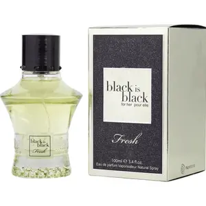 Nuparfums Group Black Is Black Fresh EDP Women's Spray-Based Fragrance, Aromatic Floral Scent, Modern-Exotic Elegant Notes, 3.4 fl oz, New in Box, Fragrance Women's Fragrance