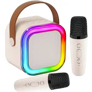 Wireless Karaoke Singing Speaker with Dual Microphones, 5.1 Surround Sound, 800mah Rechargeable Battery, USB Charging for Home Party Entertainment