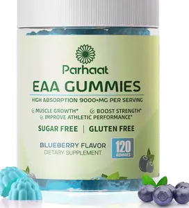 EAA Gummies 120 Gummies (Blueberry), 9000 mg Essential Amino Acids - All 9 Essential Aminos (EAA) and All Branched-Chain Aminos (BCAAs), Non-GMO, Gluten Free, Vegetarian Friendly