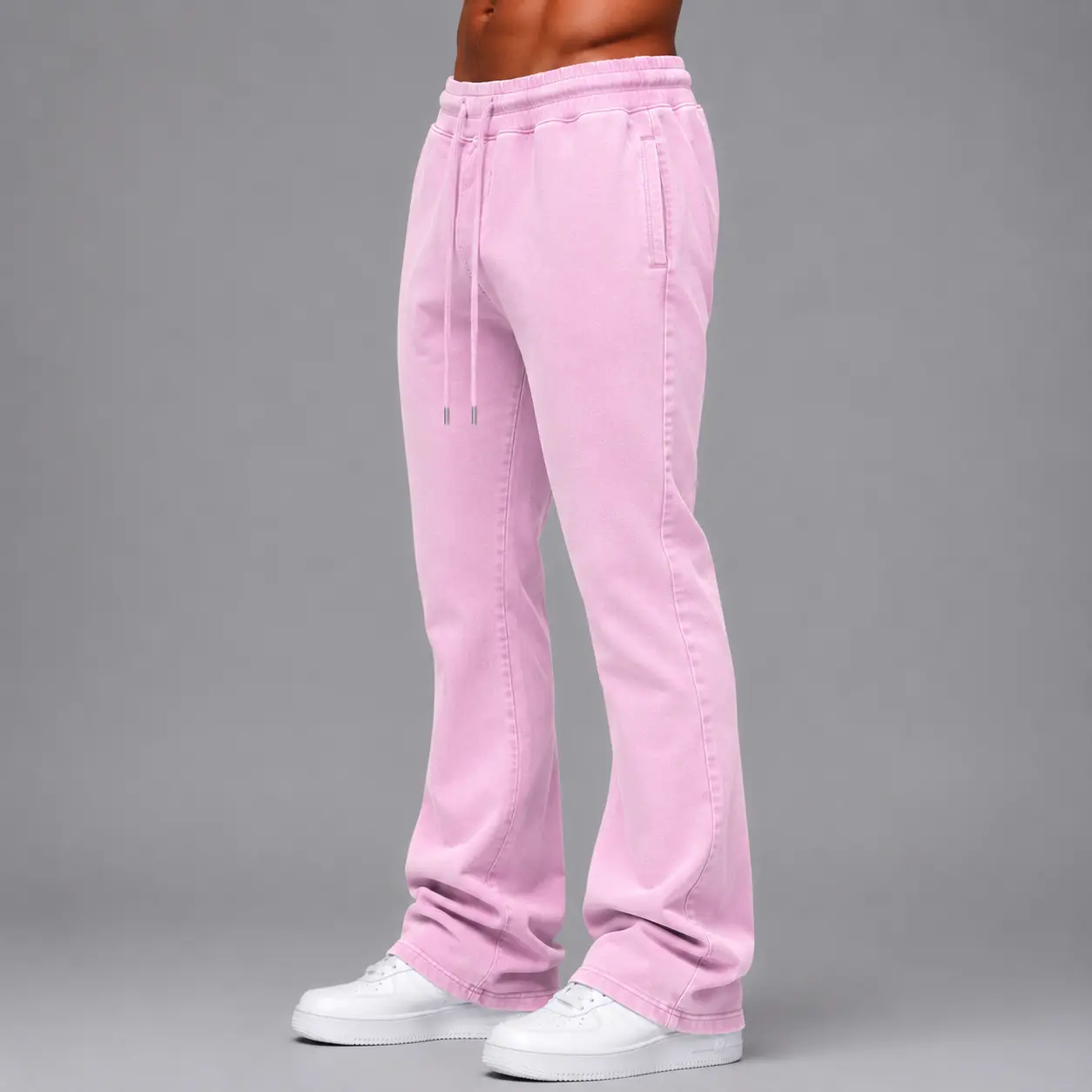 Narr - Mineral Wash Stacked Sweat Pants - Pink - 0713