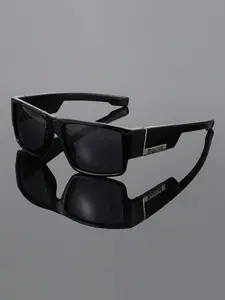 Unisex High-Quality Square Frame Polarized Sunglasses, Street Style, All-Over Print, PC Material, Trendy and Versatile, Must-Have for Fashionistas
