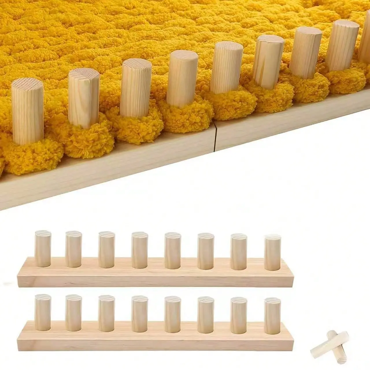 Chunky Blanket Loom Knit, Adjustable Size Portable Design Chunky Yarn Loom, Wooden Hand Knitting Looms for Throw Blankets