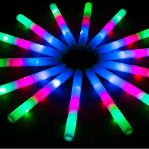 28PCS LED Foam Glow Sticks, Foam Light up Sticks Bulk Party Pack with 3 Modes Colorful Flashing, Glow in The Dark Party Supplies for Parties, Wedding, July 4th, Birthday, Raves, Concert, New Year