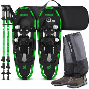 Odoland 21/25/30 Inch Snowshoes with Trekking Poles for Men Women Youth, Waterproof Snow Leg Gaiters and Carrying Bag, Lightweight Aluminum, Heel Lift, Snow Shoes Easy to Wear Odoland