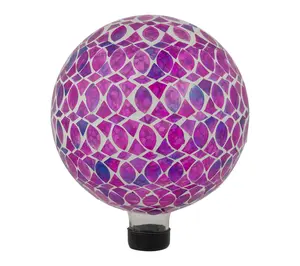 Northlight 10" Iridescent Mosaic Gazing Ball Purple Pink White