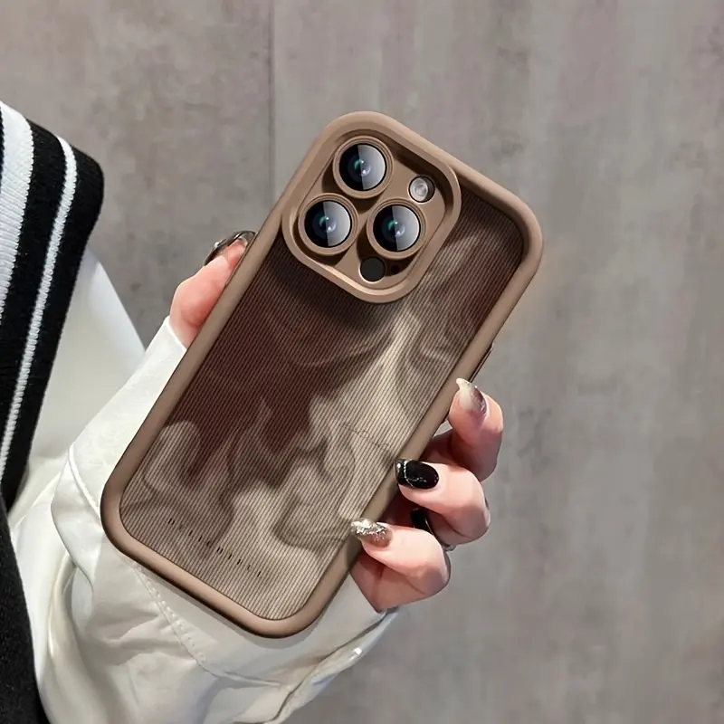 Brown Smoke TPU Protective Shockproof Full-Cover Anti-Fall Smartphone Case, Mobile Phone Accessory for iPhone 17,17AIR,17PRO,17PROMAX,16,16Plus,16Pro,16ProMax,15,15Plus,15Pro,15ProMax,14,14Plus,14Pro,14ProMax,13,13Pro,13ProMax,16E,17E,12MINI