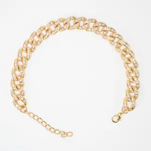Sparkle & Shine - Zinc Alloy Anklet with Rhinestones, Gold or Silver Finish, Perfect for Adding Subtle Bling