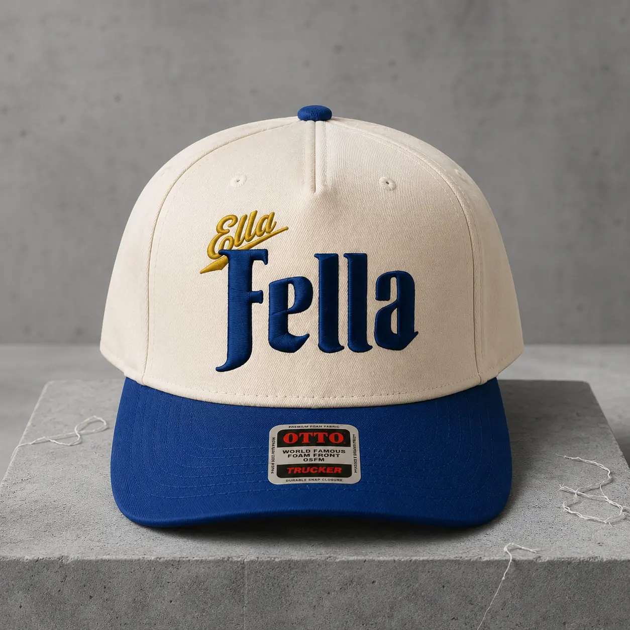 Ella Fellas embroidered baseball cap, E1a LangIey embroidered baseball cap, Choosing Texas Otto embroidered baseball cap, Danelion Otto baseball cap