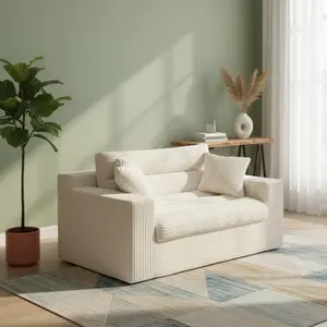 Winzoo 2-Seater Convertible Sofa Bed, Pull Out Boneless Loveseat with Pillows, Folding Floor Couch Beige for Home & Office wayfair furniture
