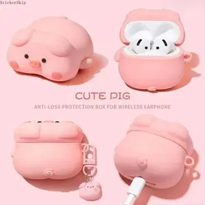 2026 Kawaii 3D Pig AirPods Case – Cute Cartoon Silicone Protective Cover, Shockproof Anti-Scratch Earbuds Case for AirPods Pro 2/3 & AirPods 4, Soft Durable Case for Girls
