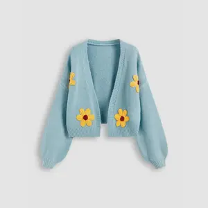 Cider [size 0-10] Knit Deep V Floral Cardigan SwimWeek