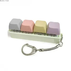 Keyboard Clicker Fidget Keychain 4-in-1, Portable Handheld Fidget Toy with Click Sound Simulation, Small Stress Relief Gadget for Adults, Daily Focus & Hand Occupation Use, Compact Keychain Style Accessory for Everyday Carry