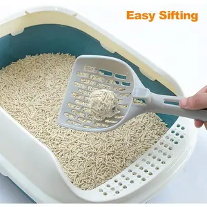 Cat Litter Scoop, Litter Scoop with Wide Slats, Litter Sifter Scoop with Hollow Grid for Pine Pellets, Easy Sifting, ABS Plastic Litter Scoop for Cats