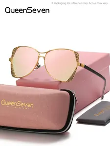 QueenSeven Unisex Trendy Full Frame Sunglasses Outdoor Adventure Rectangle Frame Polarized Sunglasses UV400