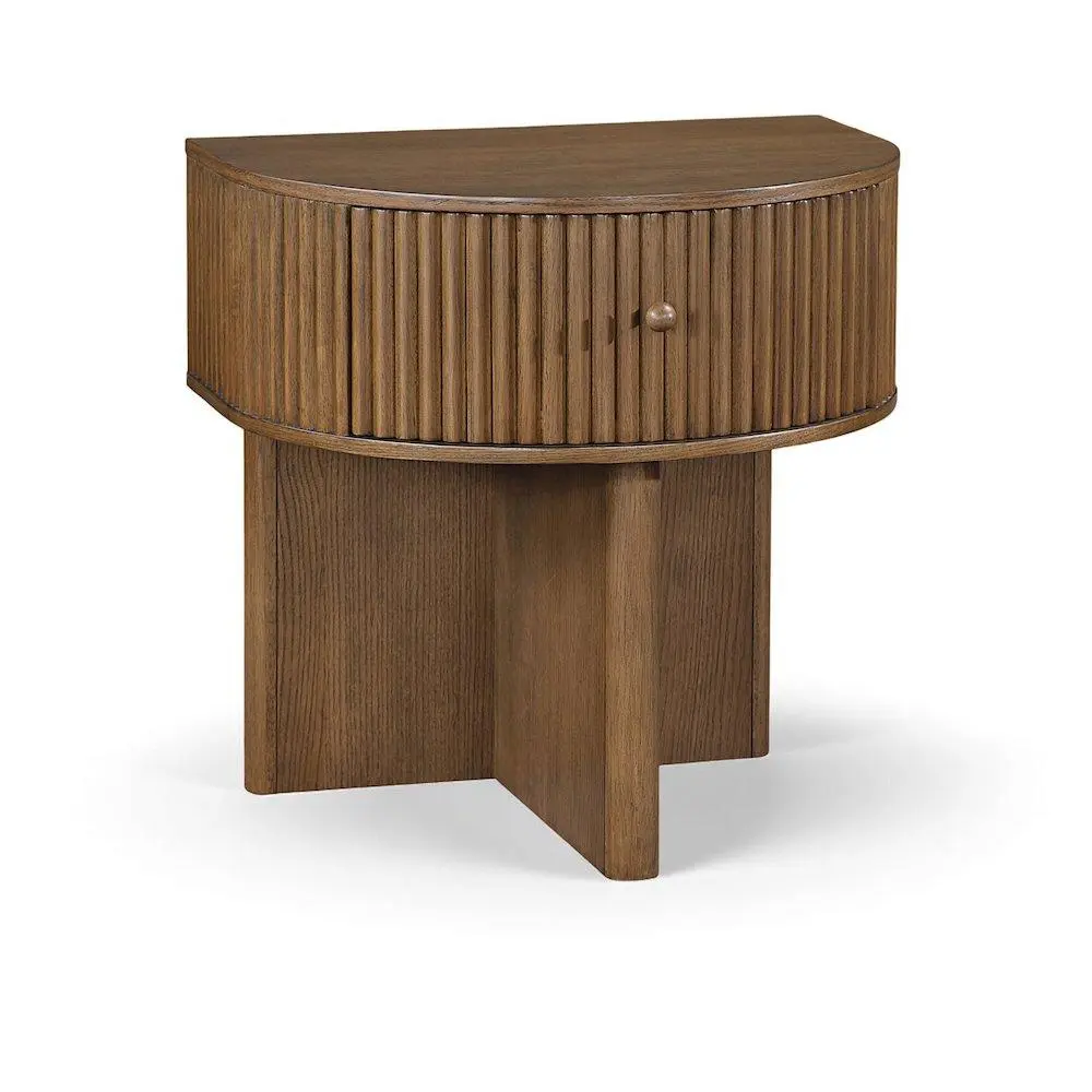 Mid-Century Cortland Brown Night Stand - Crafted with Acacia Veneer and Solid Wood