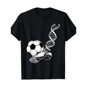 Men's football (soccer) combined with DNA, representing the passion and genetic love for the sport Graphic T-Shirt - Short Sleeve Crew Neck Regular Fit Casual Wear | Soft & Breathable Fabric, Durable Print, Everyday Comfort, Machine Washable, graphic
