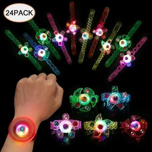 Kids Party Favors LED Bracelets 24 Pack Neon Light Up Glow in The Dark Christmas Gifts for Boys Girls Birthday Halloween Party Supplies