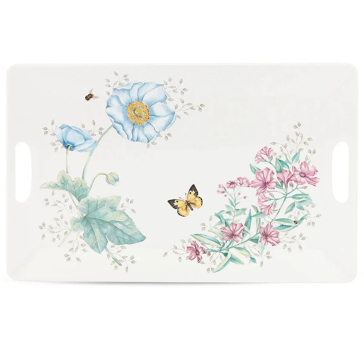 Lenox 855601 Butterfly Meadow Melamine Dinnerware Serving Tray, Large - 3 mm