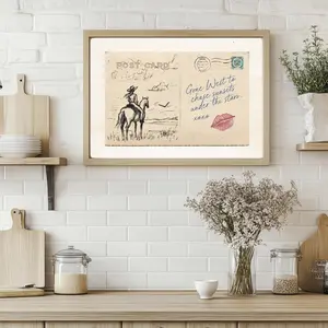 Vintage Postcard Texas Wall Art Western Decor