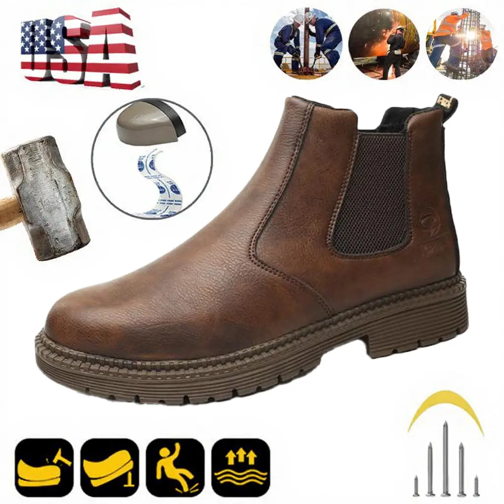 Women's Work Safety Footwear, Oil-Resistant Breathable Work Shoes with Full Impact Protection, Worker, Chic, Construction, Round Toe