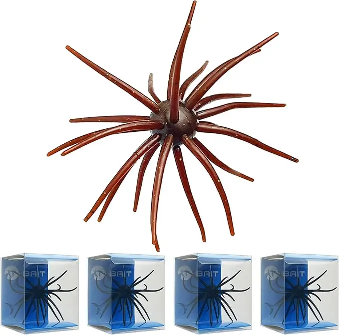 4pcs Sea Urchin Fishing Lures - Soft Tentacle Bass Lure 4pcs/Pack