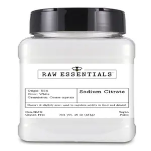 Raw Essentials Sodium Citrate – Culinary Emulsifier & Acidity Regulator – Ideal for Smooth Cheese Sauces, Queso & Modernist Cooking – 1 lb Bottle