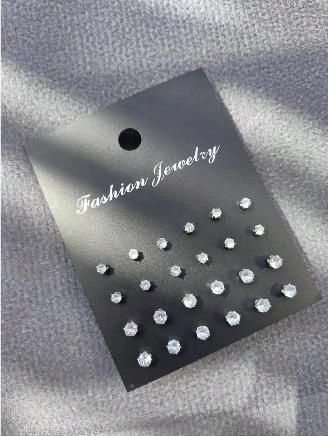 12pairs/Set Rhinestone Stud Earrings