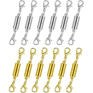 12 Pack Magnetic Necklace Clasps and Closures. Necklace Jewelry Extender with Strong Magnet. Magnetic Necklace Clasp for Jewelry Necklace Bracelet Making. Gold and Silver Plating (Regular)