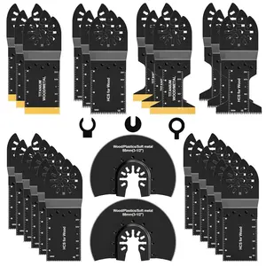 Oscillating Saw Blades Titanium Multitool Blades for Wood Plastics Metal oscillating Tool Blades Kits Fit Rockwell Ridgid Ryobi Milwaukee Chicago Craftsman Dewalt