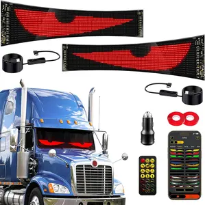 23.6x4.72in Devil Eyes Light for Cars-2PCS LED Eyes for Car Windshield, 5V USB Port, Remote Control Directly Send The Devil's Eye Animation，Flexible LED Panel for Cars Trucks SUVs