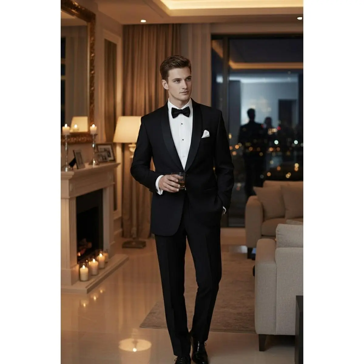 "London" Black Tuxedo Jacket (Separates)