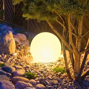 Solar Powered Ball Shaped Garden Light, RGB Color Changing LED Light with Remote Control, Outdoor Decorative Light for Garden Lawn, Solar Garden Lights