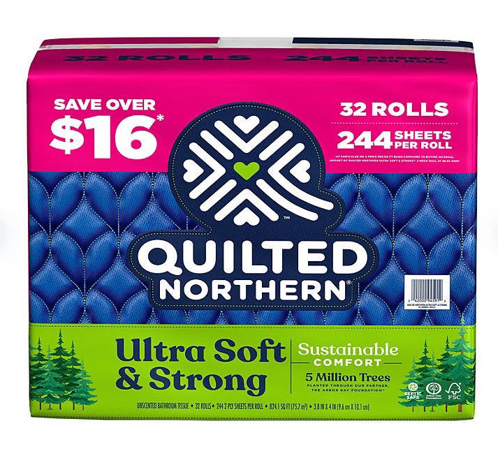 Quilted Northern Ultra Soft & Strong 2-Ply Toilet Paper, Septic Safe (244 sheets/roll, 32 rolls)