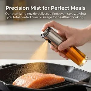 100ml Clear Olive Oil Spray Bottle, Oil Dispenser With Funnel, Kitchen Oil Sprayer For Cooking Baking Grilling Utensils-MM