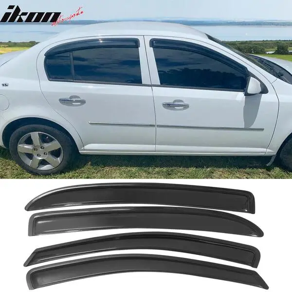 Fits 2005-2010 Chevy Cobalt Sedan Acrylic Window Visors Sun Guard Rain Deflector 4PC